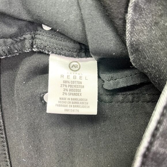 Artful REBEL 36x30‎ Men Straight Leg Black Stretch Denim Jean Cotton Blend Goth - Picture 11 of 16